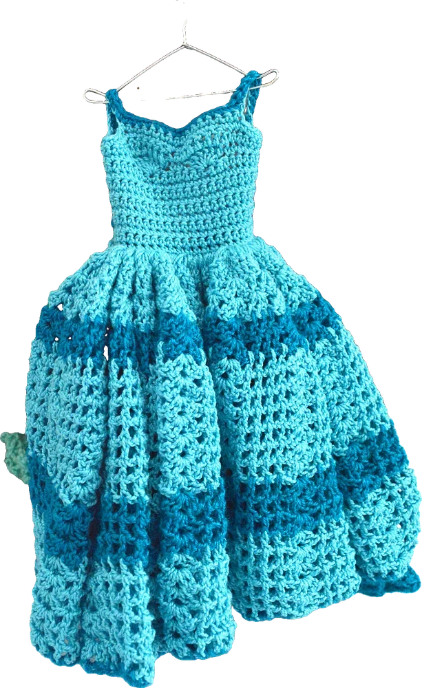 Vestido de fiesta, tejido a crochet por Ana