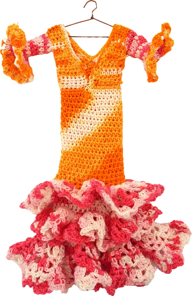 Vestido de flamenca, tejido a crochet por Ana
